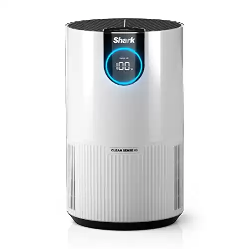 Shark Clean Sense Air Purifier for Bedroom and Office with HEPA Air Filter - Covers Up To 500 SQ FT - Removes Smoke, Dust, Allergens, and Pollutants - HP102 model